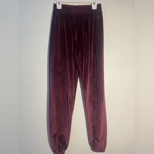 PINK velvet burgundy tracksuit joggers